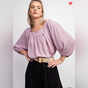 835. Delilah Babydoll Top, Lilac Bloom, Various sizes